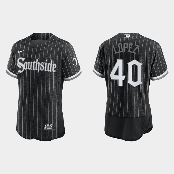 Men's Chicago White Sox #40 Reynaldo Lopez 2021 City Connect Replica Flex Base Stitched MLB Jersey